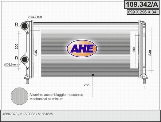 AHE Radiators, Motora dzesēšanas sistēma 109.342/A