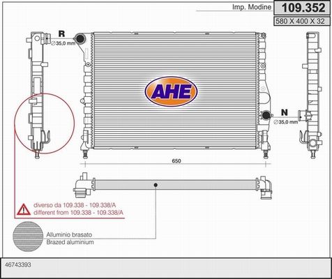 AHE Radiators, Motora dzesēšanas sistēma 109.352