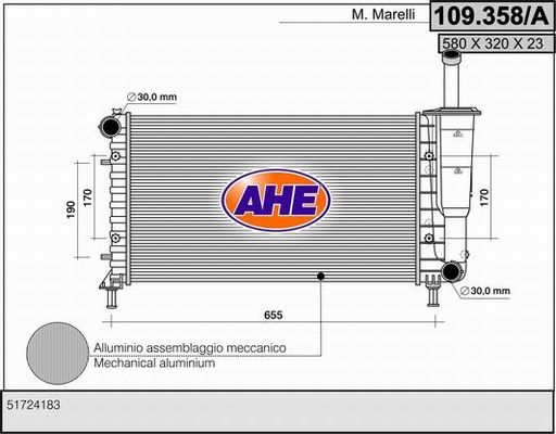 AHE Radiators, Motora dzesēšanas sistēma 109.358/A