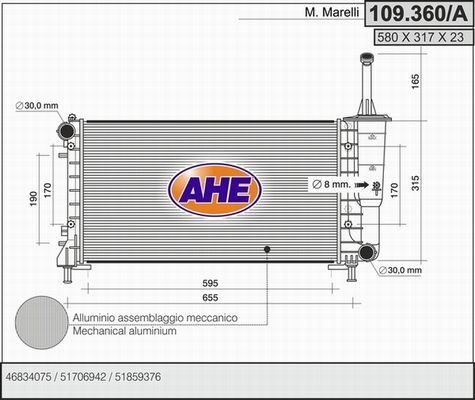 AHE Radiators, Motora dzesēšanas sistēma 109.360/A