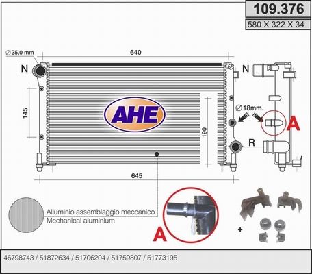 AHE Radiators, Motora dzesēšanas sistēma 109.376