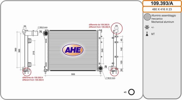 AHE Radiators, Motora dzesēšanas sistēma 109.393/A