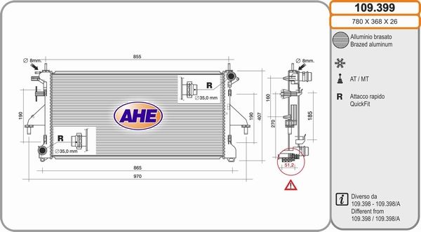 AHE Radiators, Motora dzesēšanas sistēma 109.399