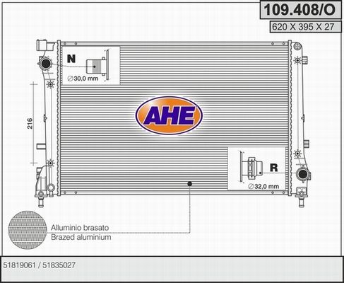 AHE Radiators, Motora dzesēšanas sistēma 109.408/O