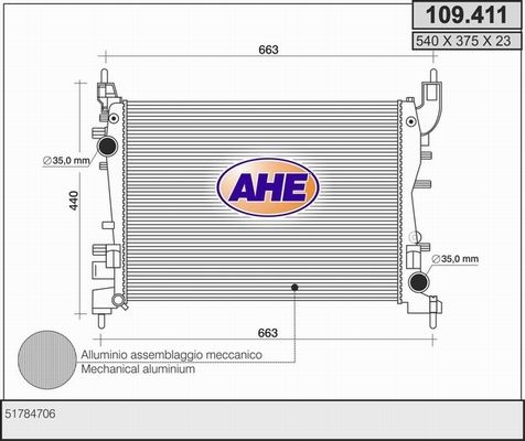 AHE Radiators, Motora dzesēšanas sistēma 109.411