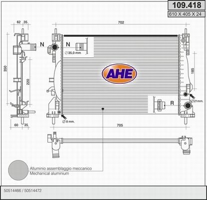 AHE Radiators, Motora dzesēšanas sistēma 109.418