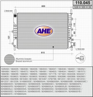 AHE Radiators, Motora dzesēšanas sistēma 110.045
