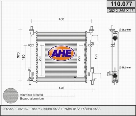 AHE Radiators, Motora dzesēšanas sistēma 110.077