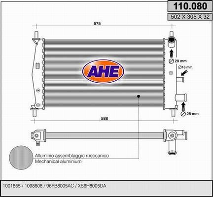 AHE Radiators, Motora dzesēšanas sistēma 110.080