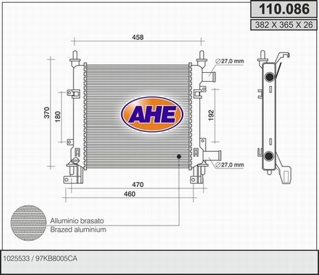 AHE Radiators, Motora dzesēšanas sistēma 110.086