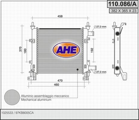 AHE Radiators, Motora dzesēšanas sistēma 110.086/A