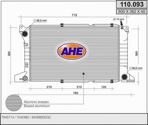 AHE Radiators, Motora dzesēšanas sistēma 110.093