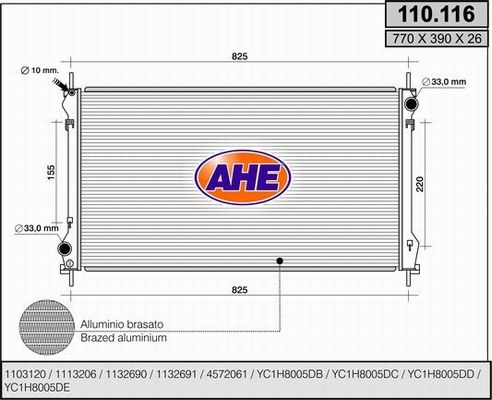 AHE Radiators, Motora dzesēšanas sistēma 110.116