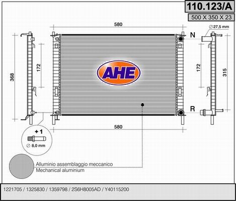 AHE Radiators, Motora dzesēšanas sistēma 110.123/A