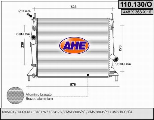 AHE Radiators, Motora dzesēšanas sistēma 110.130/O