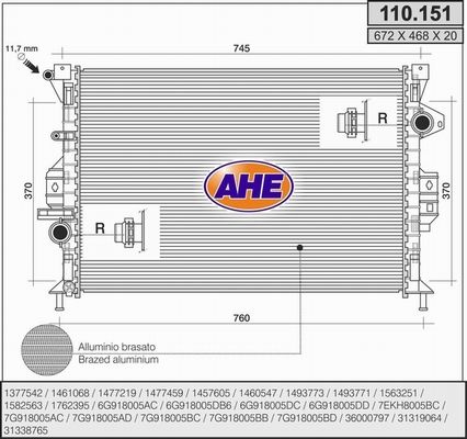 AHE Radiators, Motora dzesēšanas sistēma 110.151