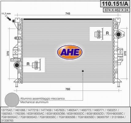 AHE Radiators, Motora dzesēšanas sistēma 110.151/A