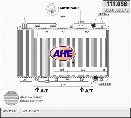 AHE Radiators, Motora dzesēšanas sistēma 111.056