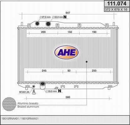 AHE Radiators, Motora dzesēšanas sistēma 111.074