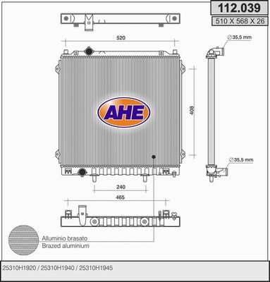 AHE Radiators, Motora dzesēšanas sistēma 112.039