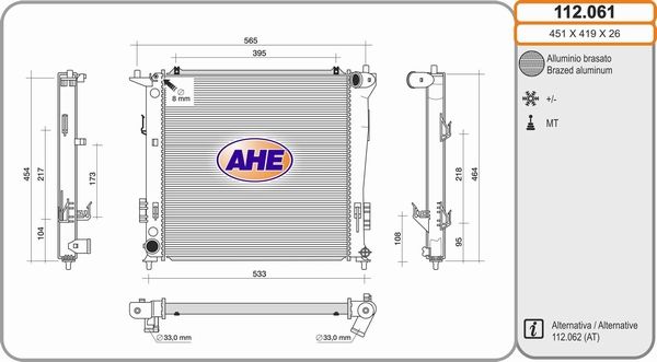 AHE Radiators, Motora dzesēšanas sistēma 112.061