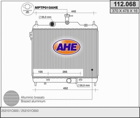AHE Radiators, Motora dzesēšanas sistēma 112.068