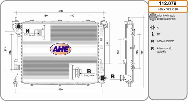 AHE Radiators, Motora dzesēšanas sistēma 112.079