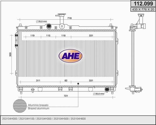 AHE Radiators, Motora dzesēšanas sistēma 112.099