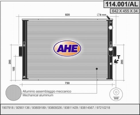 AHE Radiators, Motora dzesēšanas sistēma 114.001AL