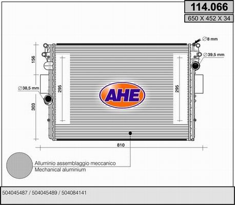 AHE Radiators, Motora dzesēšanas sistēma 114.066