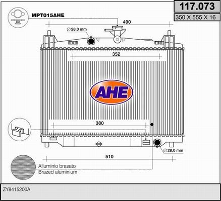 AHE Radiators, Motora dzesēšanas sistēma 117.073