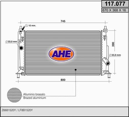 AHE Radiators, Motora dzesēšanas sistēma 117.077