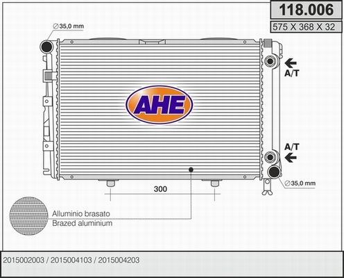 AHE Radiators, Motora dzesēšanas sistēma 118.006