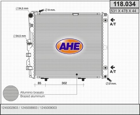 AHE Radiators, Motora dzesēšanas sistēma 118.034