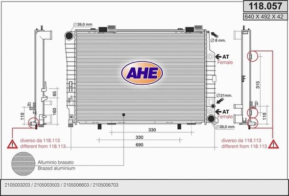 AHE Radiators, Motora dzesēšanas sistēma 118.057