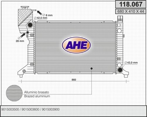 AHE Radiators, Motora dzesēšanas sistēma 118.067