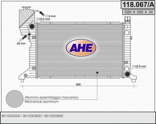 AHE Radiators, Motora dzesēšanas sistēma 118.067/A
