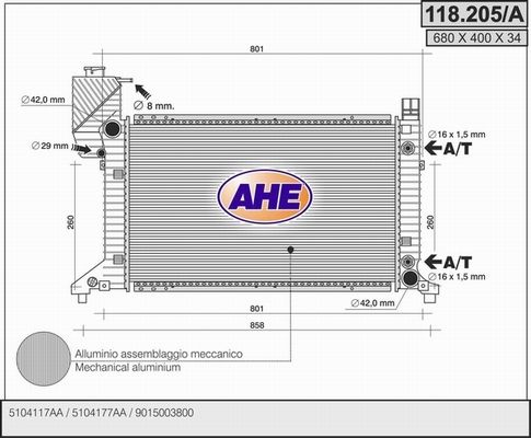 AHE Radiators, Motora dzesēšanas sistēma 118.205/A