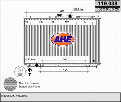 AHE Radiators, Motora dzesēšanas sistēma 119.038