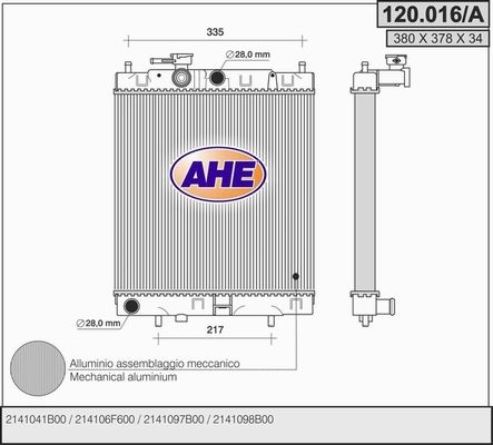 AHE Radiators, Motora dzesēšanas sistēma 120.016/A