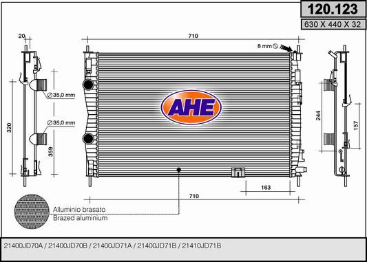 AHE Radiators, Motora dzesēšanas sistēma 120.123