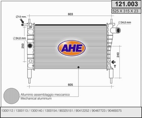 AHE Radiators, Motora dzesēšanas sistēma 121.003
