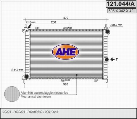 AHE Radiators, Motora dzesēšanas sistēma 121.044/A