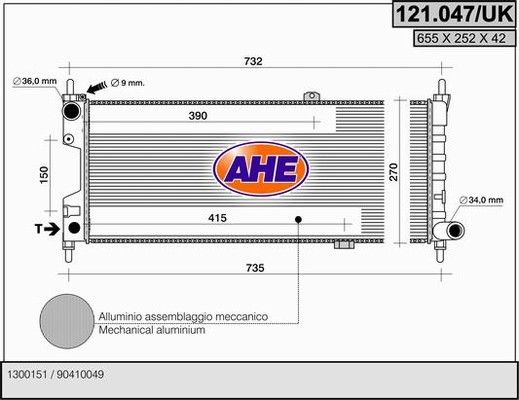 AHE Radiators, Motora dzesēšanas sistēma 121.047/UK