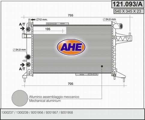 AHE Radiators, Motora dzesēšanas sistēma 121.093/A