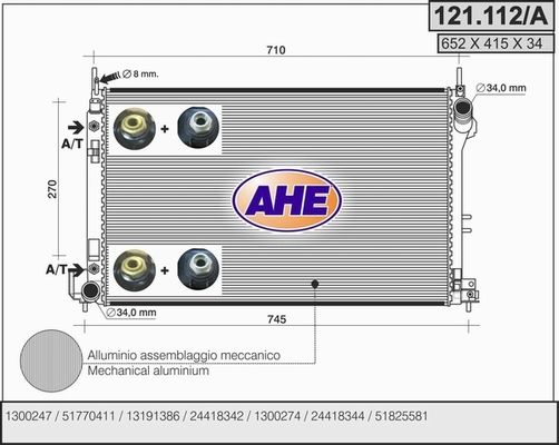 AHE Radiators, Motora dzesēšanas sistēma 121.112/A