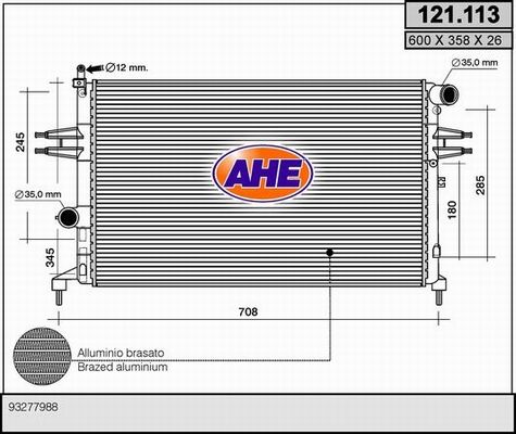 AHE Радиатор, охлаждение двигателя 121.113