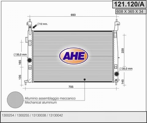 AHE Radiators, Motora dzesēšanas sistēma 121.120/A