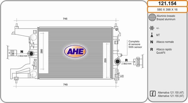 AHE Radiators, Motora dzesēšanas sistēma 121.154
