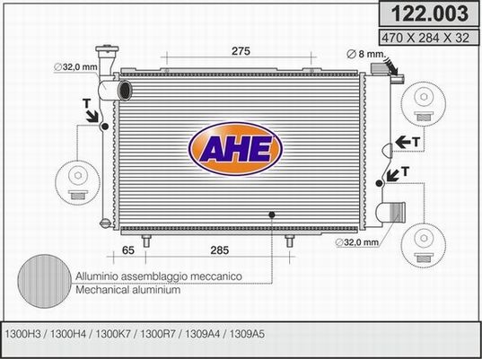 AHE Radiators, Motora dzesēšanas sistēma 122.003